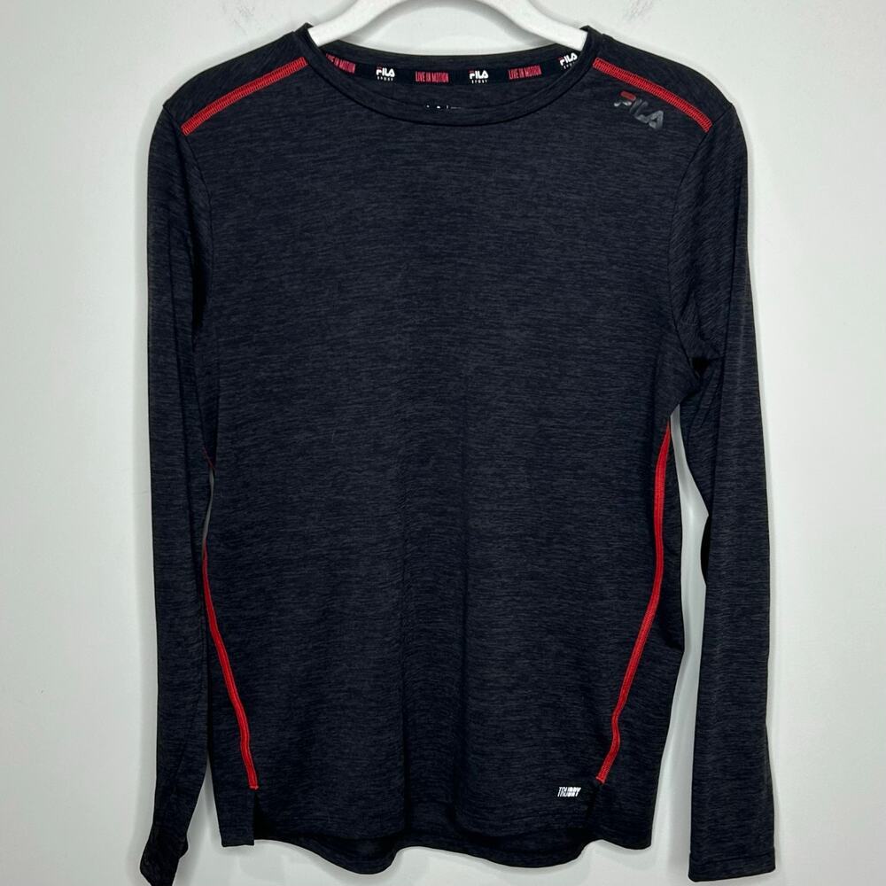 Fila Sport TruDry Gray Long Sleeve Shirt Size L (14-16)
